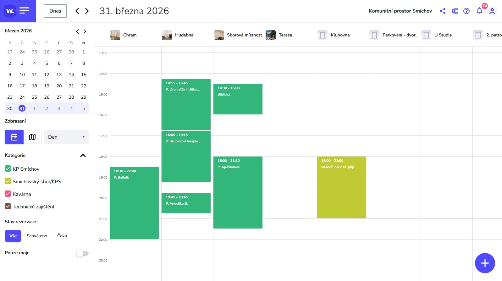 Space occupancy calendar