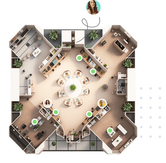 Visualize desk availability with interactive floorplans